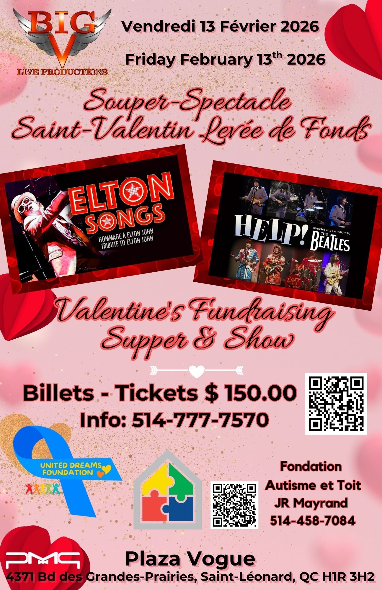 Valentine's Day 2026 Supper & Show Fundraising event - Souper Spectacle de la Saint-Valentin 2026 Événement de collecte de fonds